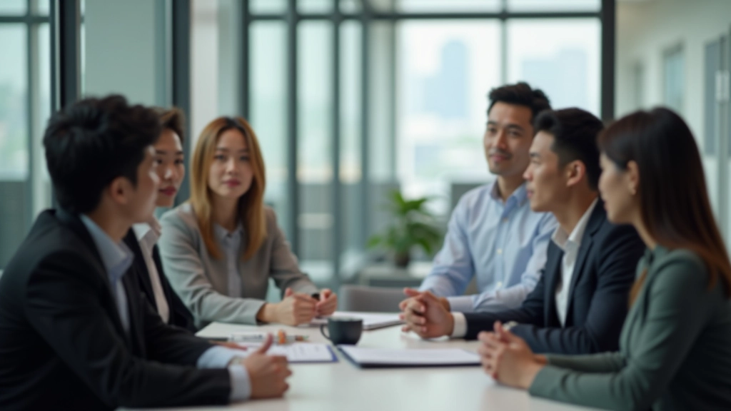 Career coaching session with professionals discussing career strategy