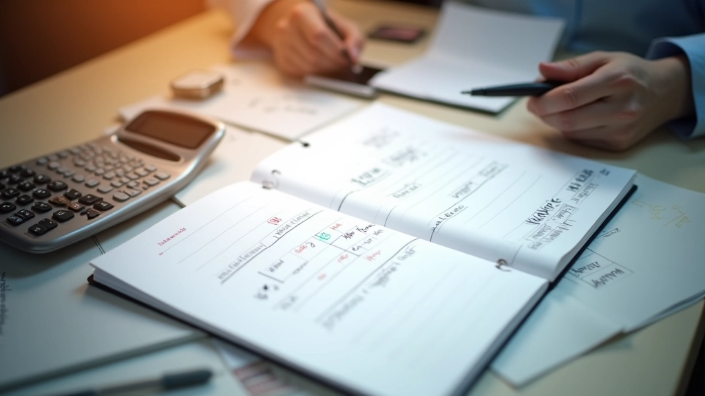 Job search preparation with career transition timeline and financial planning documents