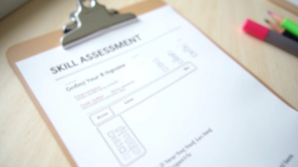 Skills assessment worksheet with checkboxes and competency evaluation form, professional development document